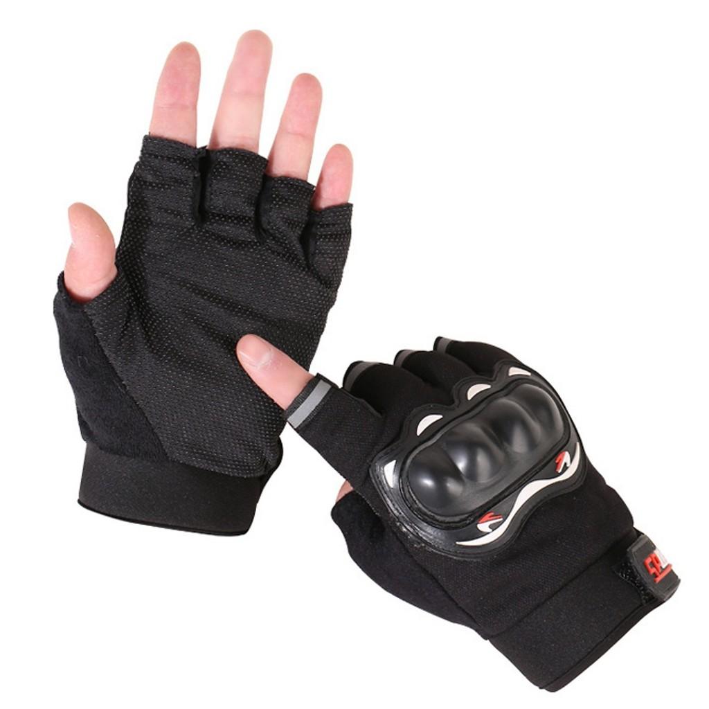 Găng tay xe máy, găng tay phượt Sport hở ngón có gù bảo vệ tay