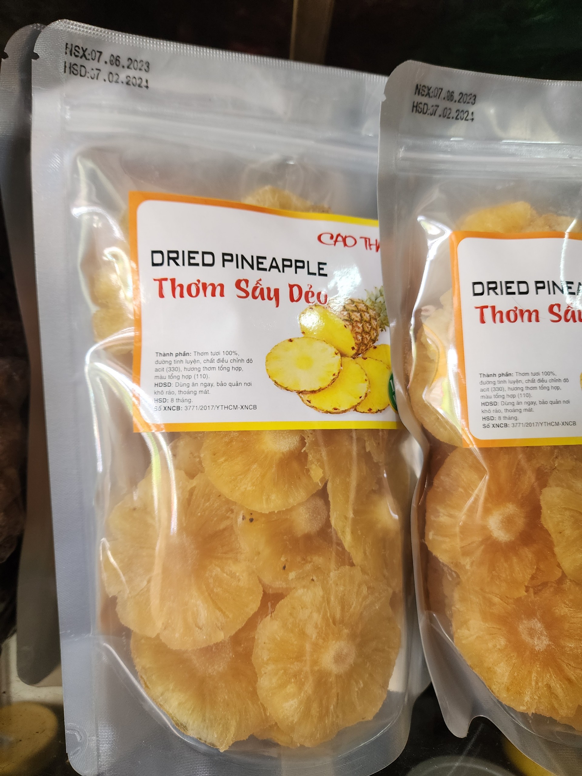 Thơm sấy dẻo nguyên chất GÓI 500G date luôn mới