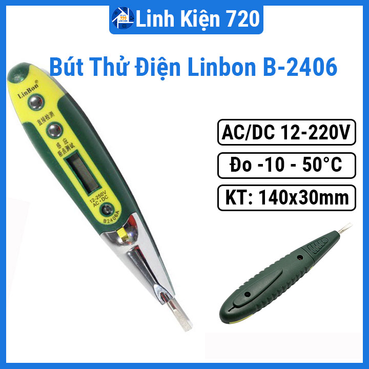 Bút thử điện hiển thị lcd linbon lb-2406 12-250v kiểm tra an toàn điện nhỏ gọn, tiện lợi