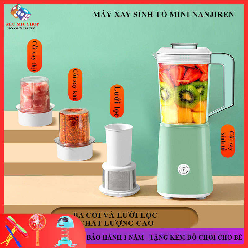 [Tặng Thêm Quà] Máy Xay Sinh Tố, Máy Xay Thực Phẩm Đa Năng, 3 Cối kèm lưới lọc Tiện Lợi, Bảo Hành 12 Tháng, Lỗi Đổi Mới Trong 7 Ngày Đầu Nhận Hàng