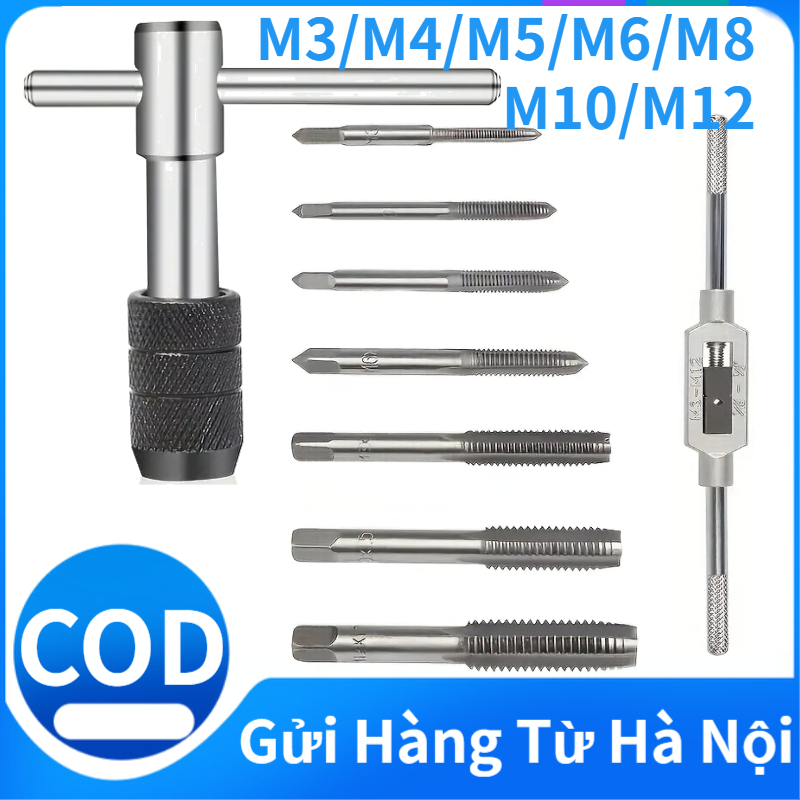 Mũi khoan taro ren M3-M12 phủ Titanium chuôi lục giác