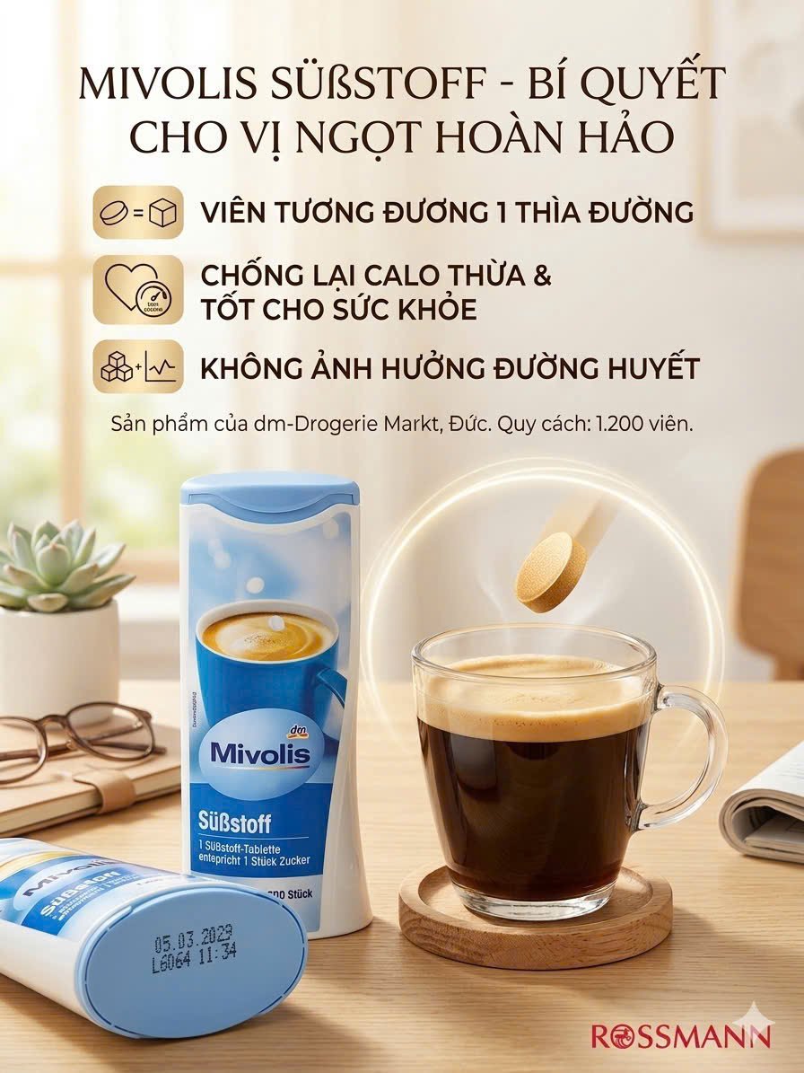 Viên Đường Ăn Kiêng Mivolis Substoff, 1200 Viên