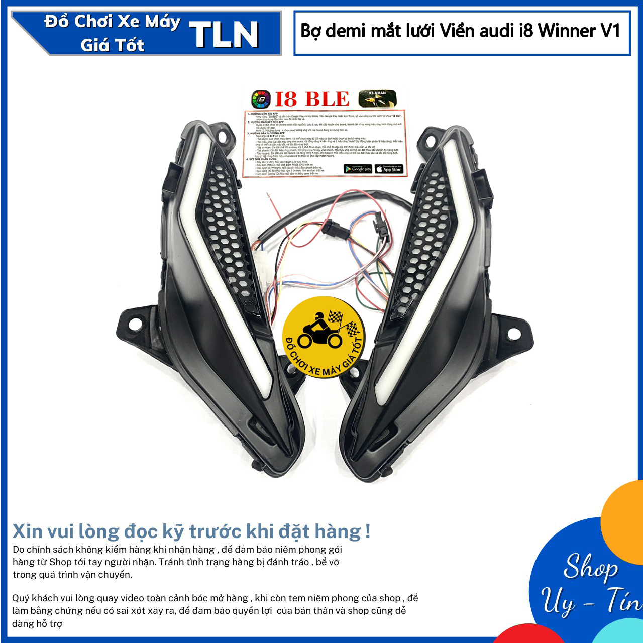 Bợ demi mắt lưới/ mắt cáo viền audi i8 cho winner v1