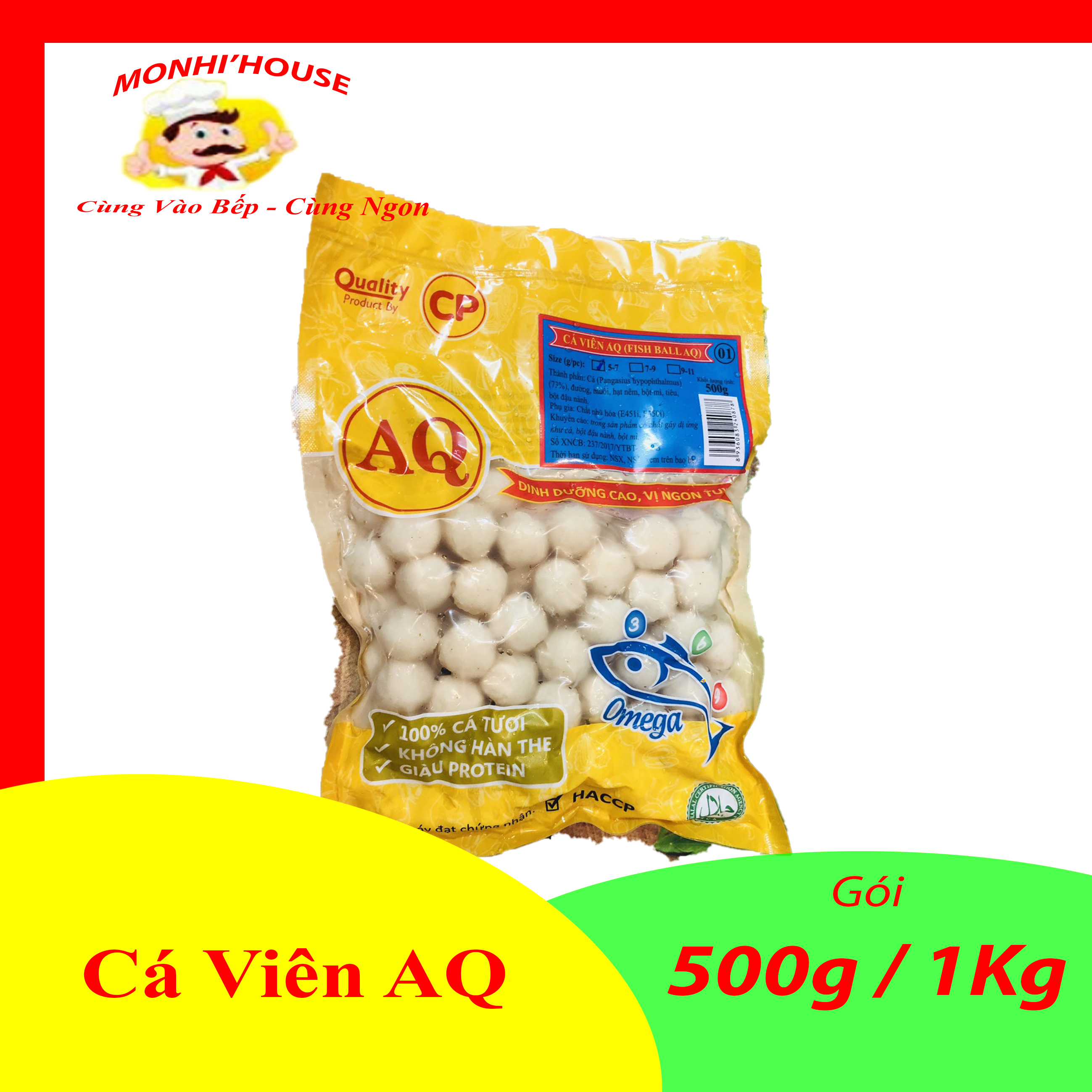 1kg cá viên AQ CP thơm ngon_Topokki_Viên thả lẩu Shop