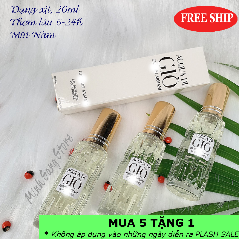 [HCM]COMBO 3 NƯỚC HOA NAM AQUA GIÒ TRẮNG CHIẾT PHÁP 20ML