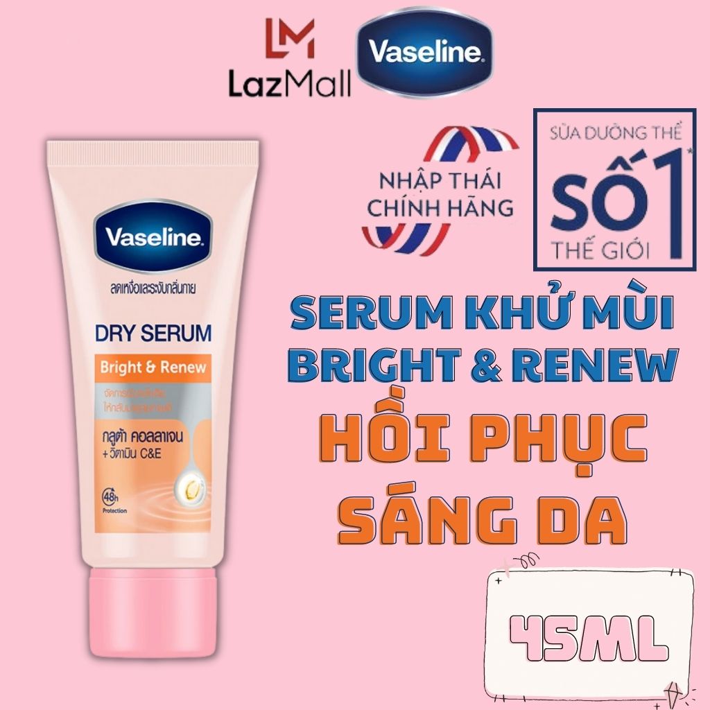 Kem Khử Mùi Vaseline Hồi Phục Giảm Thâm Sáng Da 45ml Chính Hãng, Vaseline Khử Mùi Khô Thoáng Sáng Da Chính Hãng, Lăn Khử Mùi Vaseline Chính Hãng, Vaseline Dưỡng Sáng Da