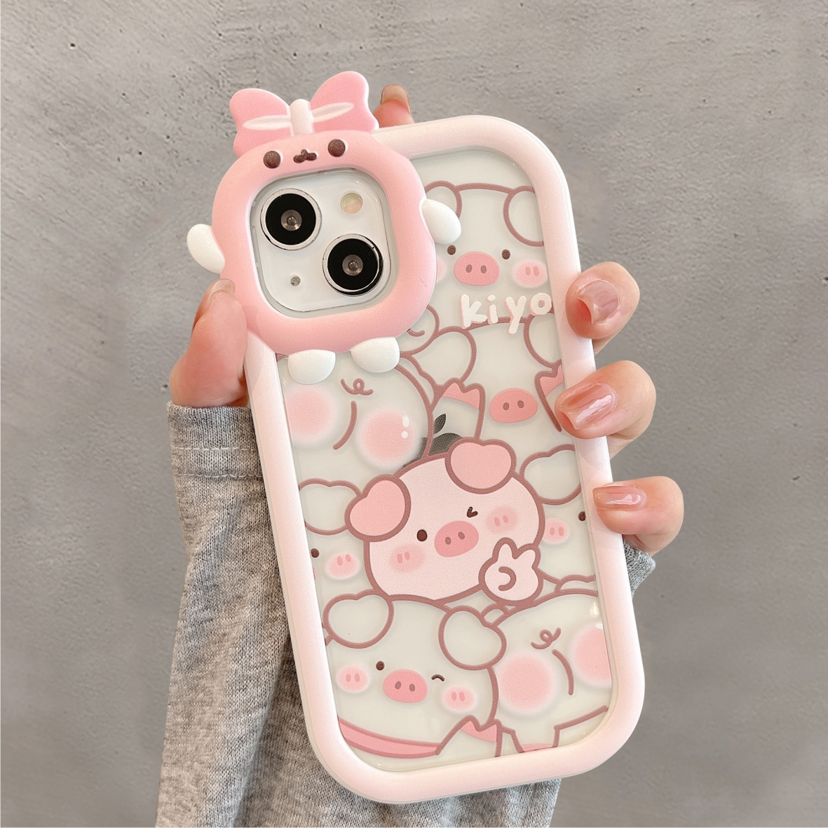 Ốp lưng nơ trong suốt - pig kiyo