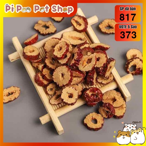 Táo đỏ sấy cắt miếng cho thú cưng