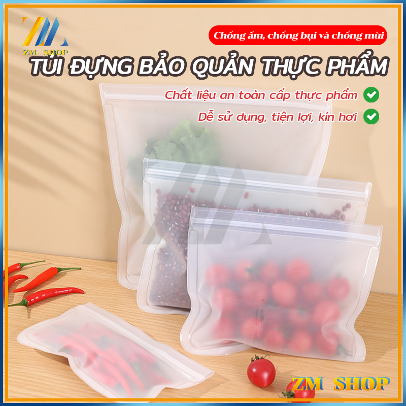 Túi zip đựng thực phẩm cao cấp,Hộp túi zip đựng thực phẩm,Túi zip đựng thực phẩm,Bảo quản thức ăn,đồ khô,đồ tươi sống trong tủ lạnh,An toàn,Tái sử dụng