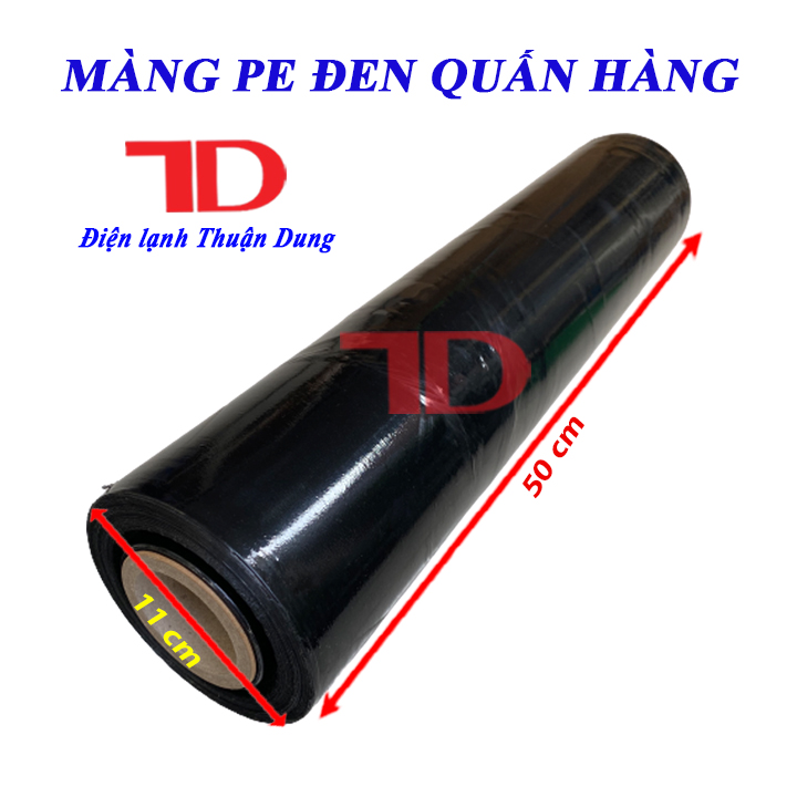 Màng PE đen 50cm 3.5kg, màng quấn hàng hóa PE - Điện Lạnh Thuận Dung