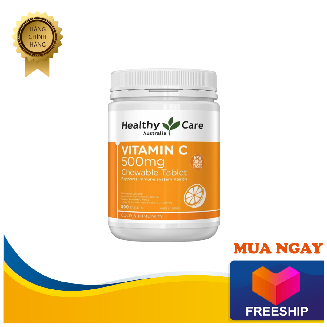 Viên nhai healthy care vitamin c 500mg chewable 500 viên