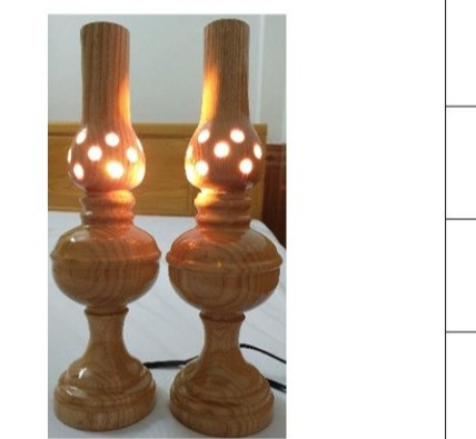 Đèn thờ gỗ  tự nhiên cao cấp để ban ( một đôi )