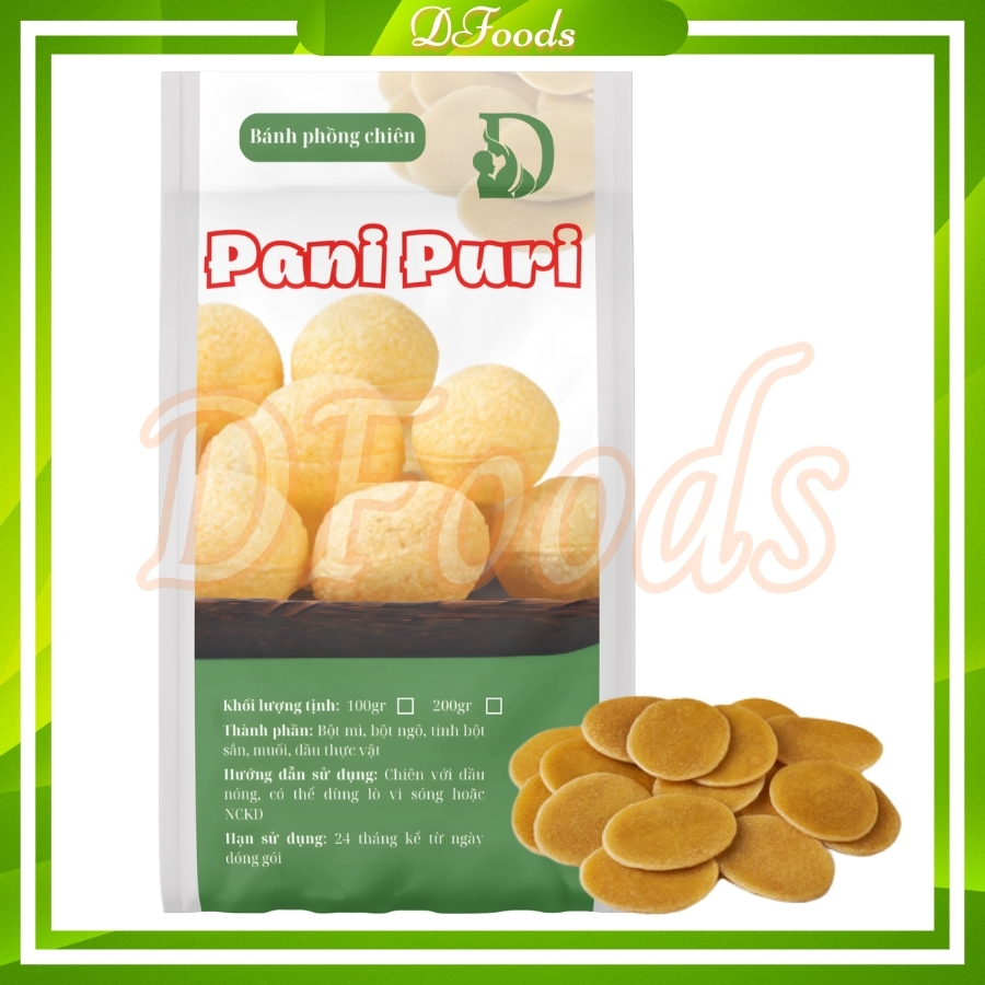  Bánh phồng chiên Pani Puri Ấn Độ chiên phồng hình trái banh 