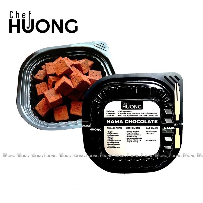 Socola tươi Nama Chocolate Hộp 30 viên Chef Huong - vị Cacao