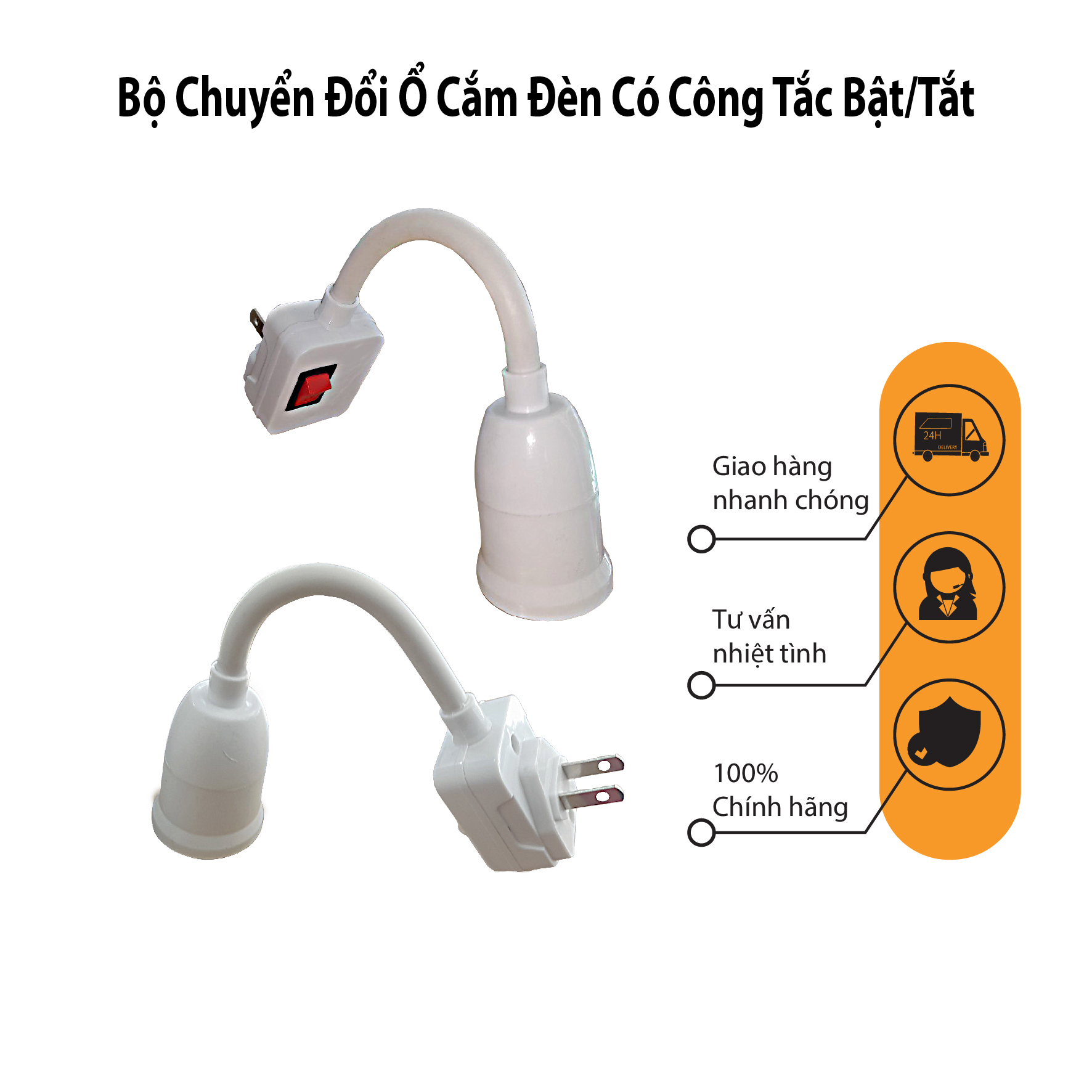 Đui đèn e27 có công tắc , xoay 360 độ , nhựa abs , chịu nhiệt tốt , tiện lợi