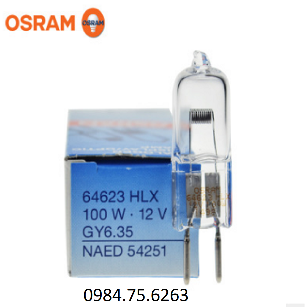 Bóng đèn halogen hlx 12v 100w 64623, osram,tuổi thọ 2000h