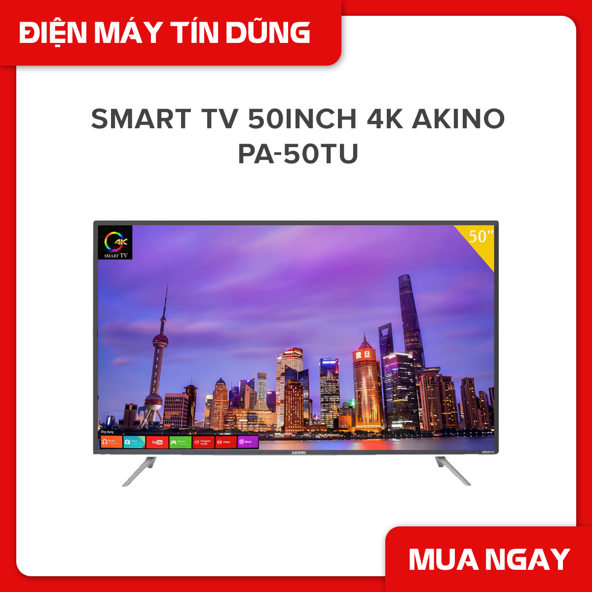 SMART TV 4K AKINO PA-50TU - 50INCH