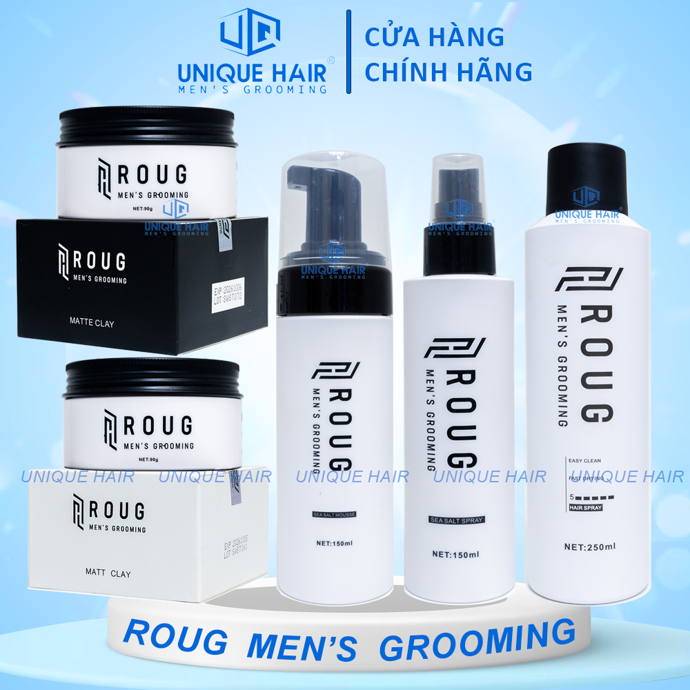 Gôm & sáp vuốt tóc roug matt clay, matte clay 90g - chính hãng singapo - new 2024 + quà tặng