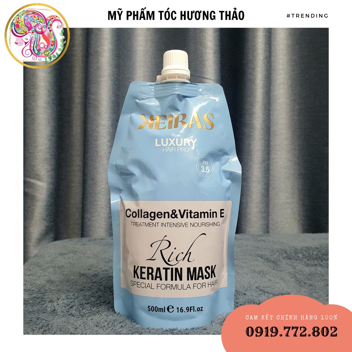 DẦU HẤP Ủ KEIRAS Collagen&Vitamin E Rich Keratin Mask - PHỤC HỒI TÓC HƯ TỔN