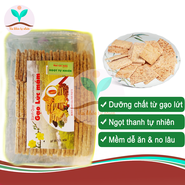 [HCM]Bánh quy gạo lứt mầm Ngok Linh vị ngọt tự nhiên cho trẻ nhỏ & người già ăn dặm người ăn chay kiêng ít đường eat clean