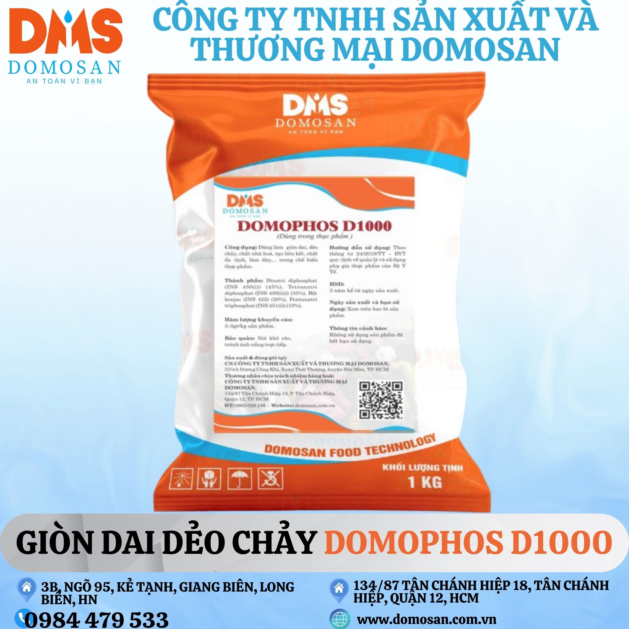 Phụ gia giòn dai Thái Lan DOMOPHOS D1000 thay thế hàn the