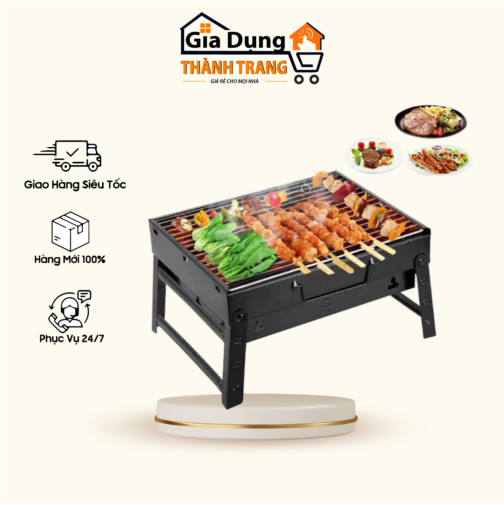 Bếp nướng than hình chữ nhật gấp gọn chuyên dùng cho dã ngoại du lịch ngoài trời lò nướng than hoa than củi than không khói