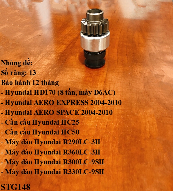 Nhông đề Hyundai HD170 (8 tấn, máy D6AC), Hyundai AERO EXPRESS 2004-2010, Hyundai AERO SPACE 2004-2010, Cần cẩu Hyundai HC25, Cần cẩu Hyundai HC50, Máy đào Hyundai R290LC-3H, Máy đào Hyundai R360LC-3H, Máy đào Hyundai R300LC-9SH, ...