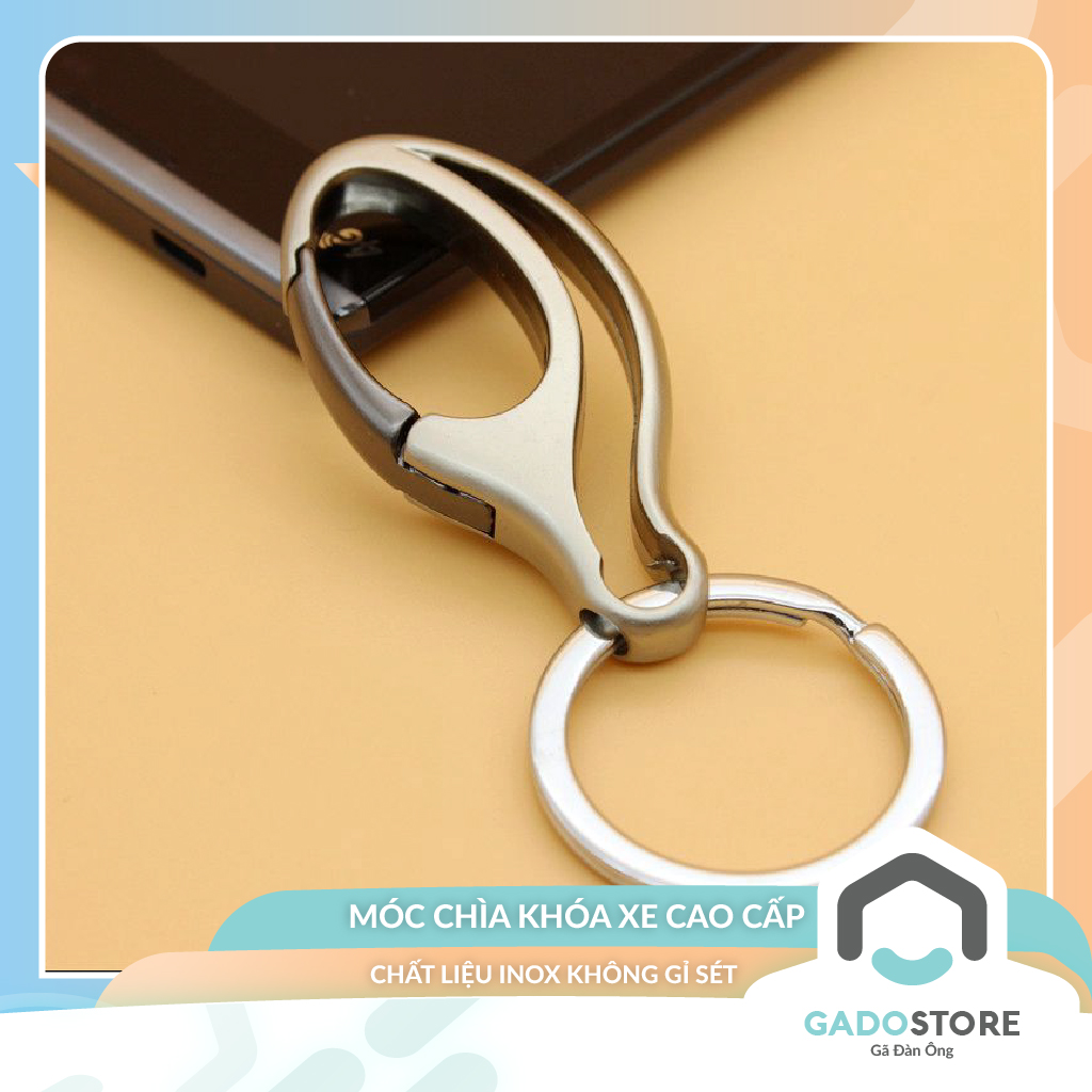 Móc khoá xe GADO móc chìa khoá chất liệu inox cao cấp có chốt đeo lưng quần K078