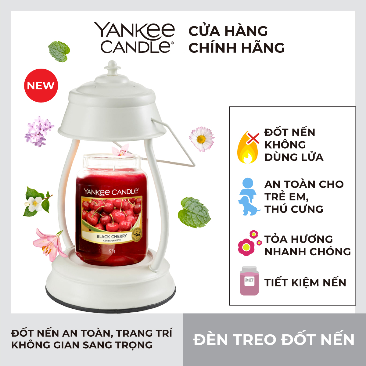 Đèn treo đốt nến Antique White từ Yankee Candle