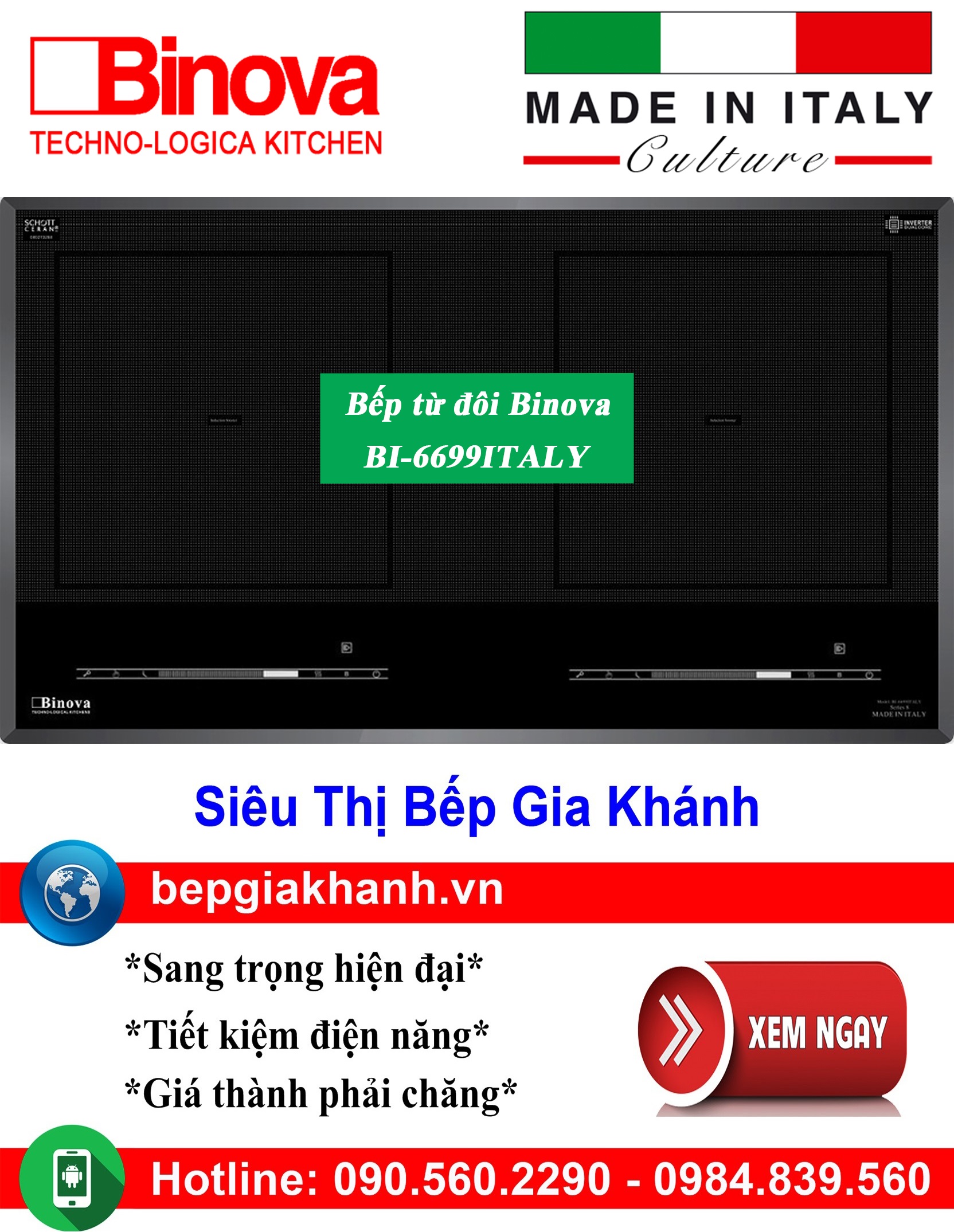 [HCM]Bếp từ đôi Binova BI-6699ITALY nhập khẩu Italy, bếp từ, bếp điện từ, bếp từ đôi, bếp điện từ đôi, bếp từ giá rẻ, bếp điện từ giá rẻ, bếp từ đơn, bep tu don, bep tu