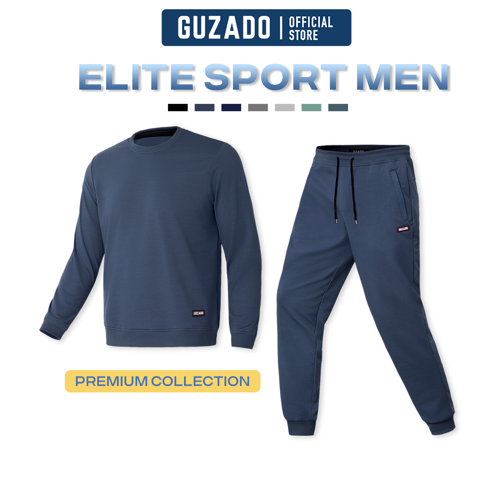 [TẶNG 01 SỊP CHỈ 11.10] Bộ Quần Áo Nỉ Nam GUZADO Form Regular Fit Vừa Vặn Thoải Mái, Thiết Kế Năng Động, Trẻ Trung GBN01