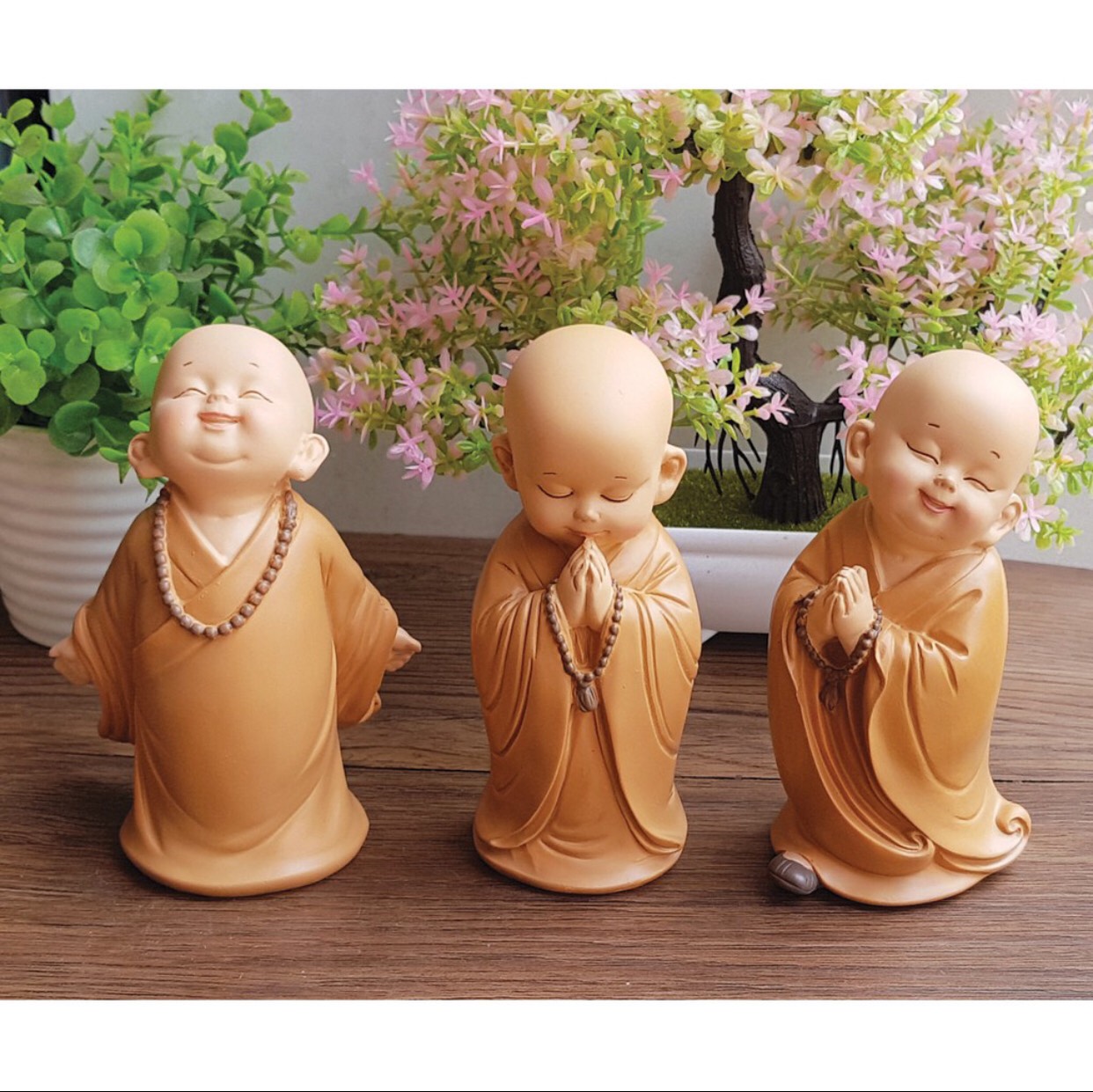Bộ tượng 3 chú tiểu vui vẻ - 135cm