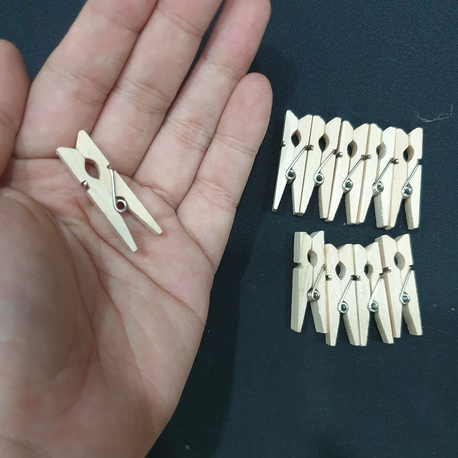 [HCM]Combo 10 kẹp gỗ trơn 3.5cm trang trí khung tranh treo ảnh.