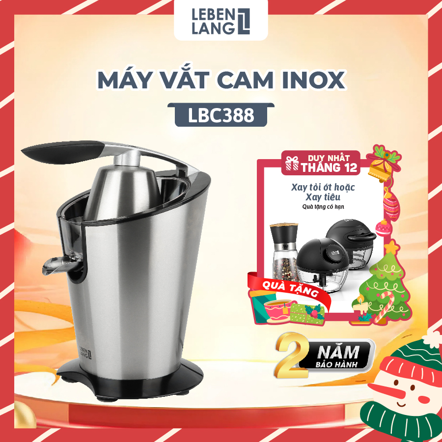  Máy vắt cam ép cam LEBENLANG LBC388 đầu vắt inox 304 công suất 600W dung tích 400ml vòi rót trực tiếp khi vắt - hàng chính hãng 
