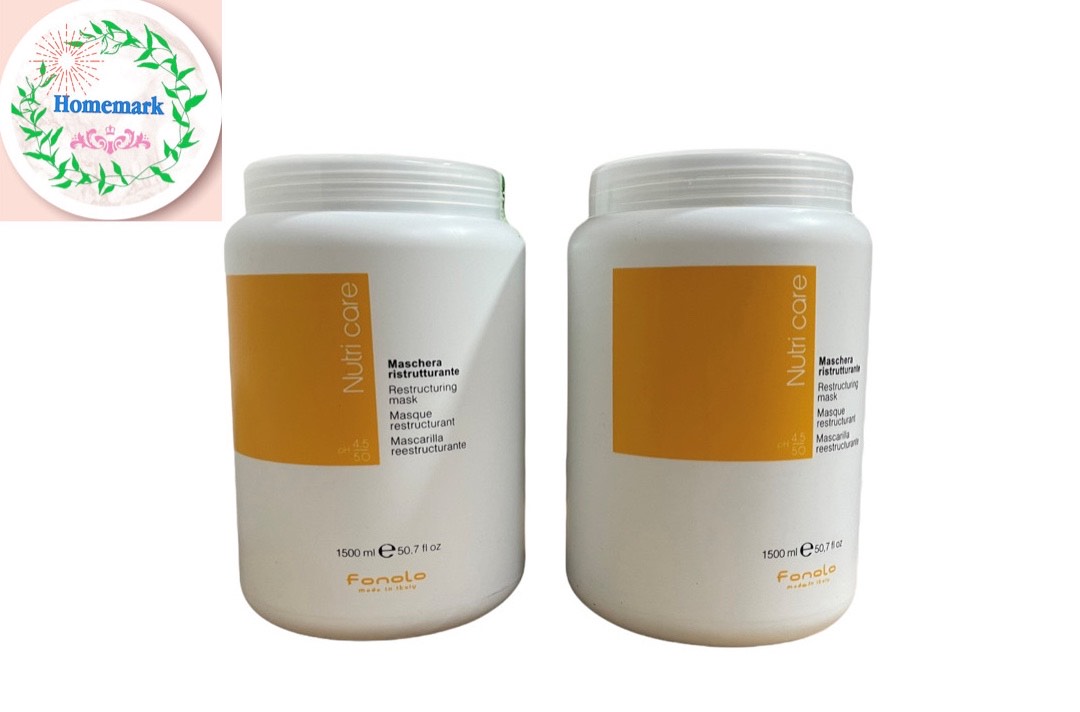 Kem ủ tóc hấp dầu tái tạo tóc bị hư tổn Fanola Nutri Care 1500ml dưỡng tóc phục hồi tóc suôn mượt _ homemark