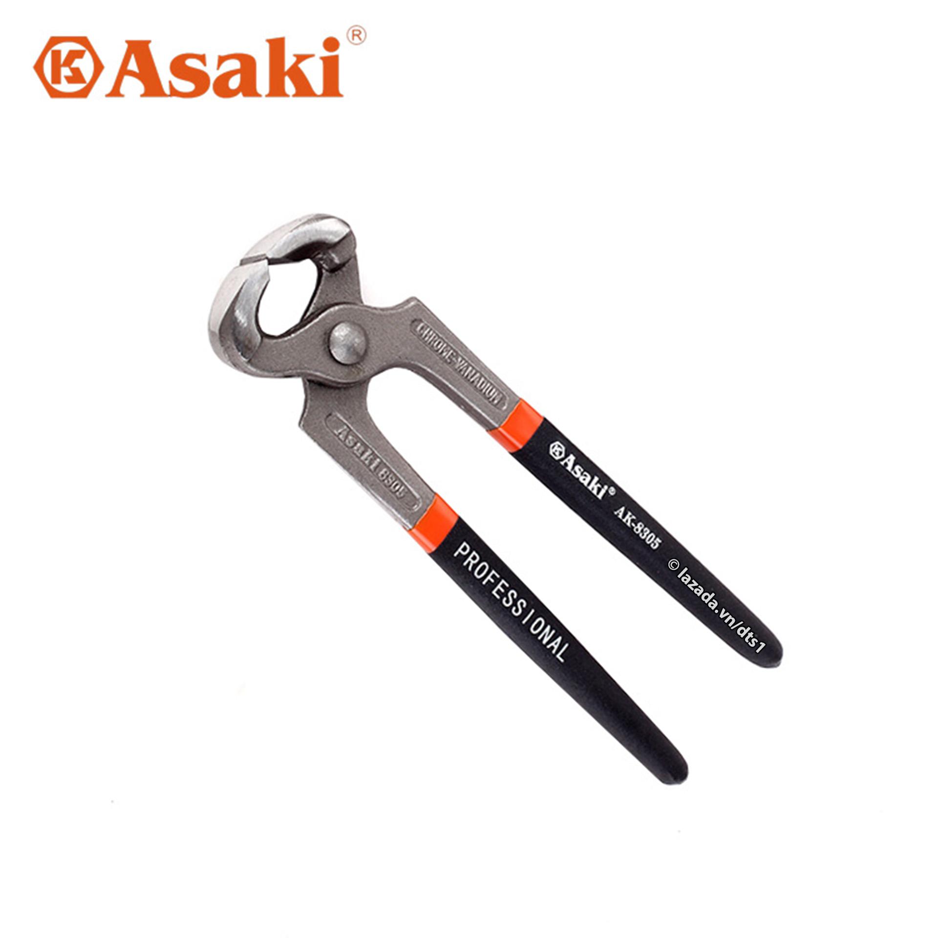 Kìm cắt, kìm nhổ đinh - kìm càng cua đầu lớn asaki ak-8305 8inch/200mm