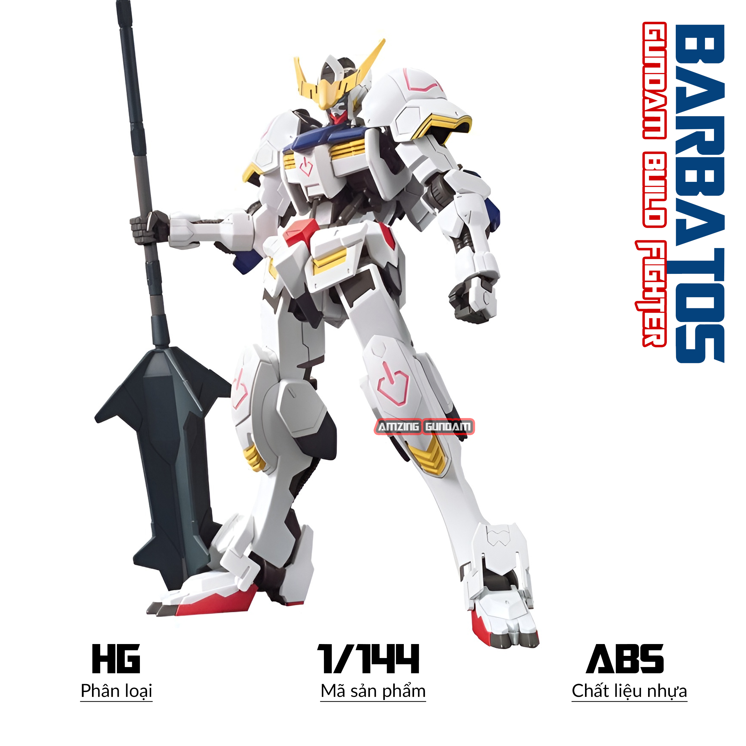 Mô hình Lắp ráp HG Barbatos, tỷ lệ 1/144, Mô hình nhựa, Đồ chơi xếp hình thông minh