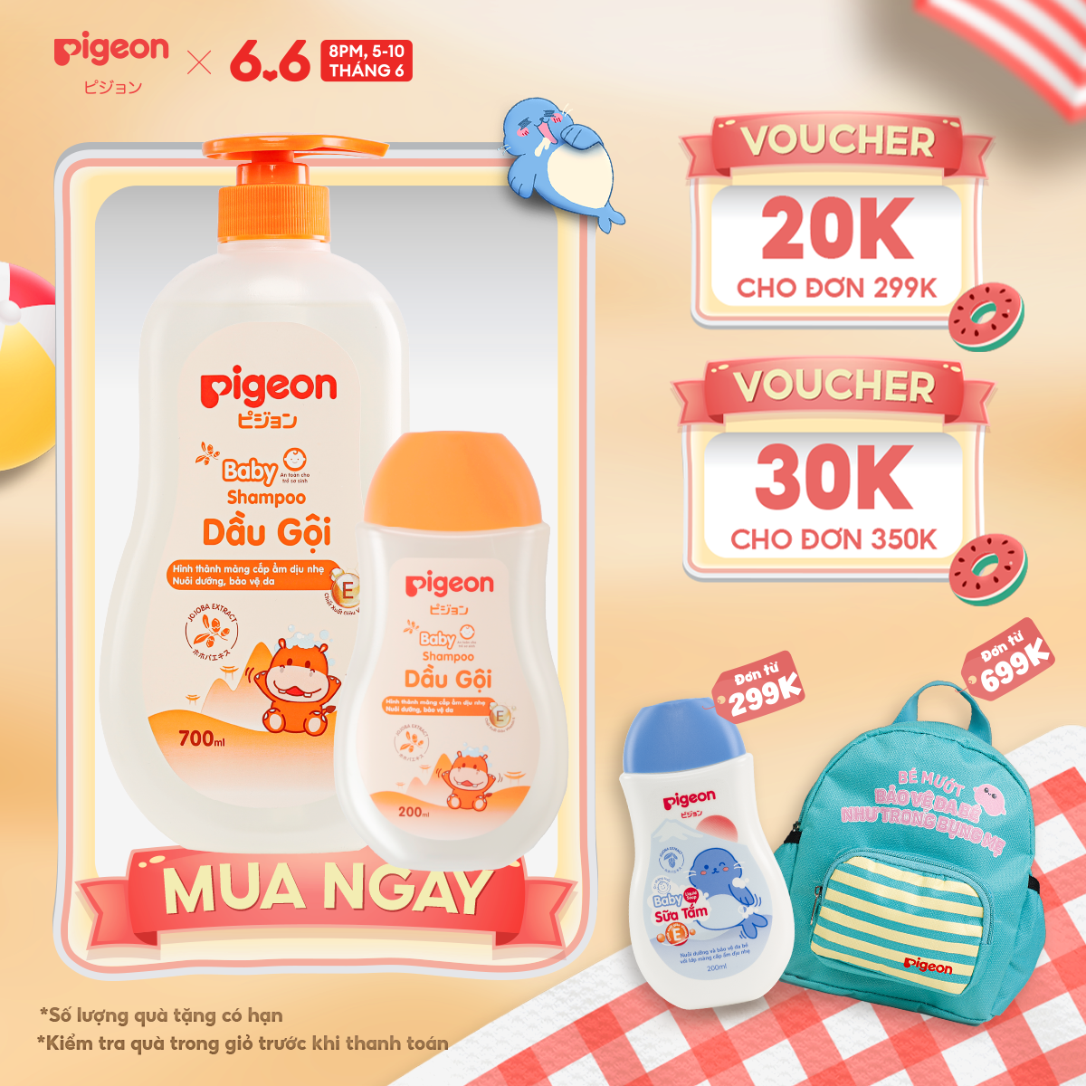 Dầu Gội Dịu Nhẹ Cho Bé Pigeon 700ml