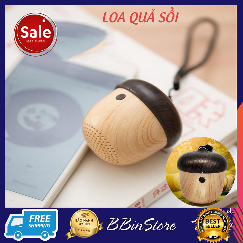 Loa Bluetooth Quả Sồi Treo Túi - Thiết Kế Sang Trọng, Dễ Thương, Kích Thước Nhỏ Gọn, Âm Thanh Chuẩn, Chất Âm Thanh Hifi Trong Trẻo - Thiết Bị Nghe Nhạc Bỏ Túi, Loa Mini Kết Nối Điện Thoại, Loa Bluetooth Mini Giá Rẻ - BBINSTORE