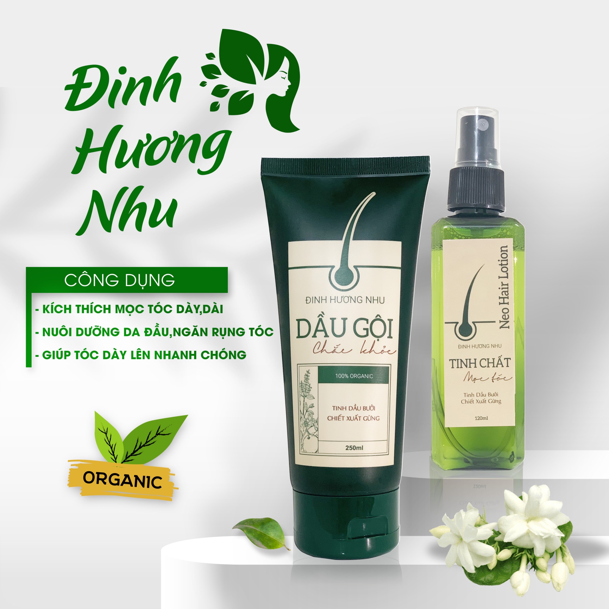Combo Dầu Gội Kích Mọc Tóc Và Xịt Mọc Tóc Đinh Hương Nhu - Dưỡng Tóc Đen Bóng - Mọc Tóc Nhanh - Ngăn Ngừa Hói Đầu - Combo Gồm Dầu Gội Đinh Hương Nhu + Xịt Dưỡng Tóc Đinh Hương Nhu