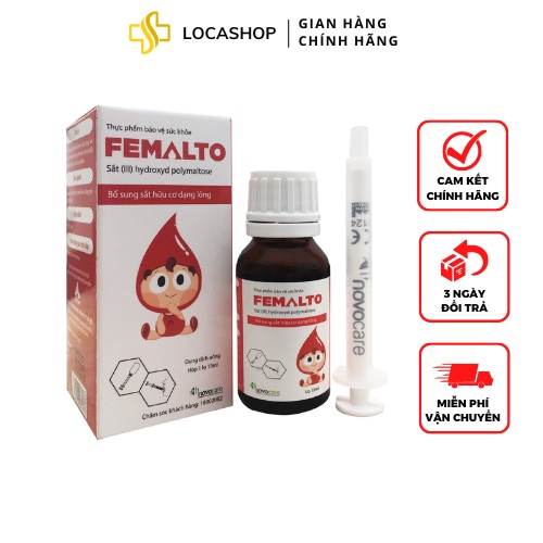 Sắt hữu cơ nhỏ giọt femalto - cải thiện tình trạng thiếu máu ở trẻ em, phụ nữ đang mang thai locashop