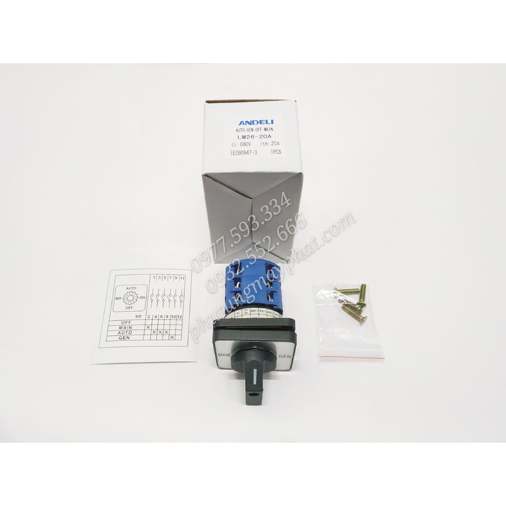 Công tắc chuyển đổi mạch ATS Auto - Main - Off - Gen