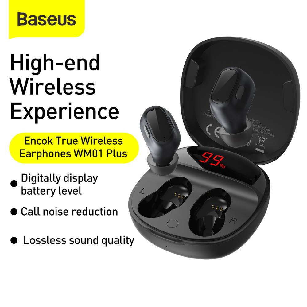 Tai Nghe Bluetooth Không Dây Baseus WM01 Plus TWS Bluetooth 5.0, Công Nghệ Chống Tiếng Ồn chủ động