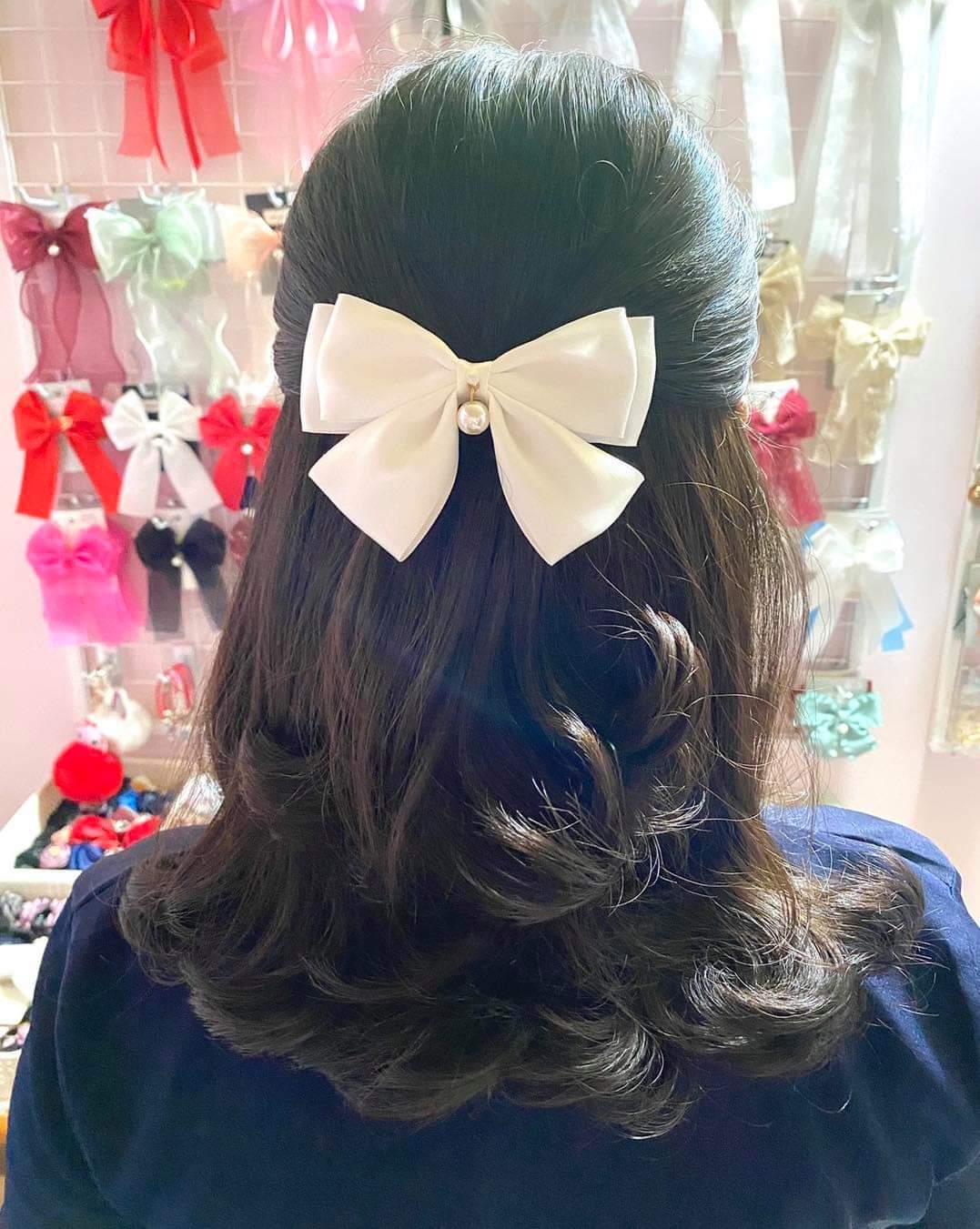 Dây buộc tóc nơ satin xinh xắn