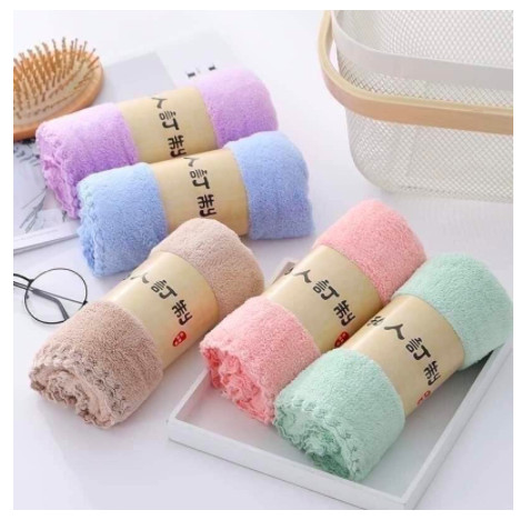 Khăn Mặt Hàn Quốc Siêu Mềm Mại Siêu Thấm Hút - Kích Thước 50x30cm - Màu ngẫu nhiên - Loại trơn 1 màu KM31