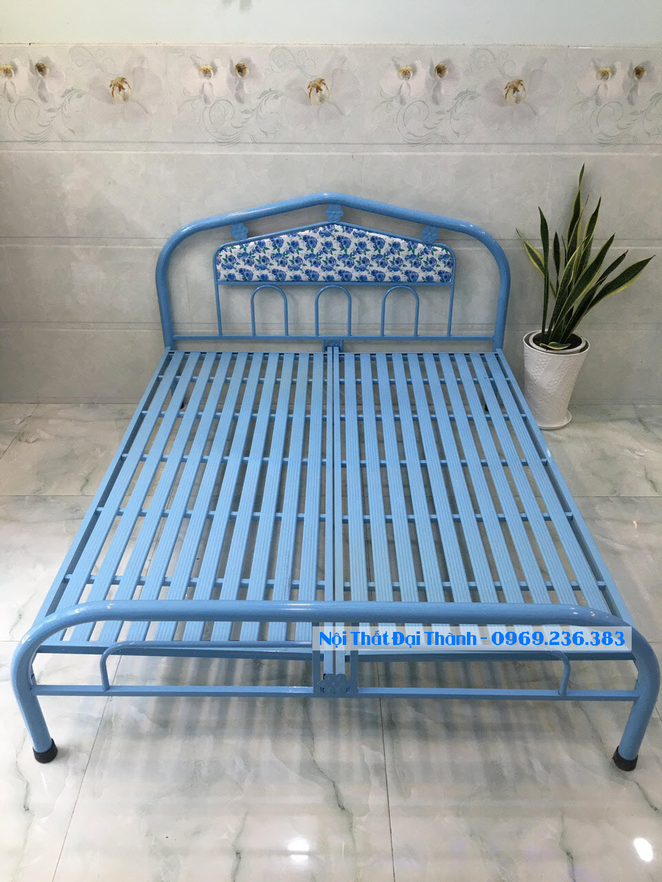 Giường sắt cao cấp 1m6 x 2m Đại Thành mẫu mới