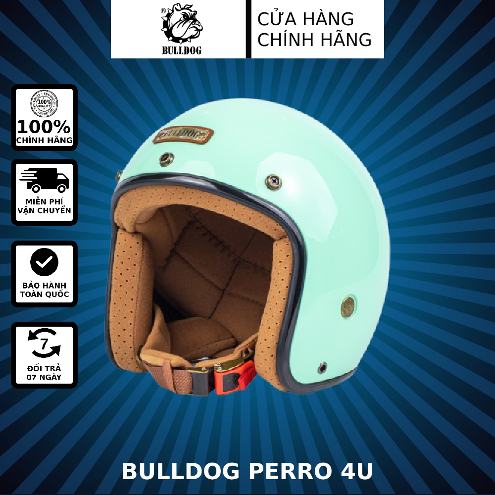 Mũ bảo hiểm Bulldog 4U - Màu Xanh Pastel
