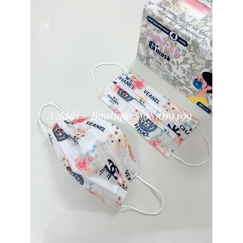 Khẩu Trang Cao Cấp 4 Lớp Cho Người Lớn Họa Tiết Sang Chảnh GARCOTEX MASK