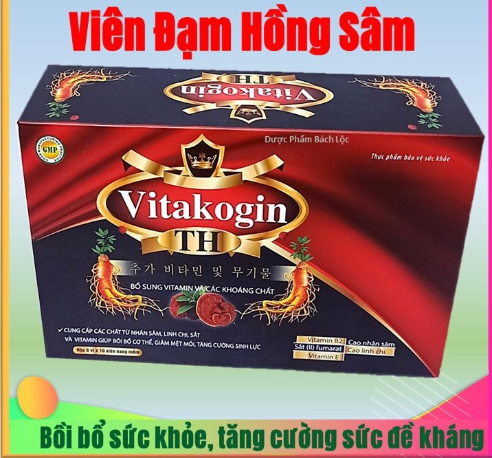Vitakogin th - giúp bồi bổ cơ thể, giảm mệt mỏi, tăng cường sinh lực - nhân sâm, linh chi] vitakogin th