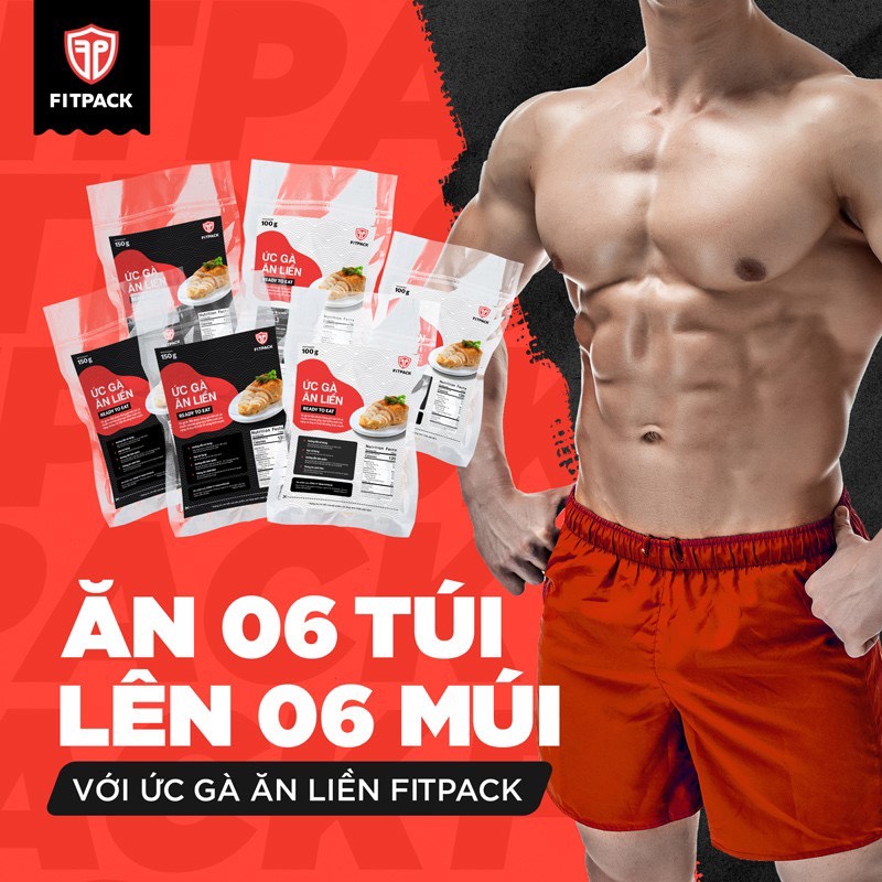 150g ức gà ăn liền fitpack 08 vị giảm cân tăng cơ